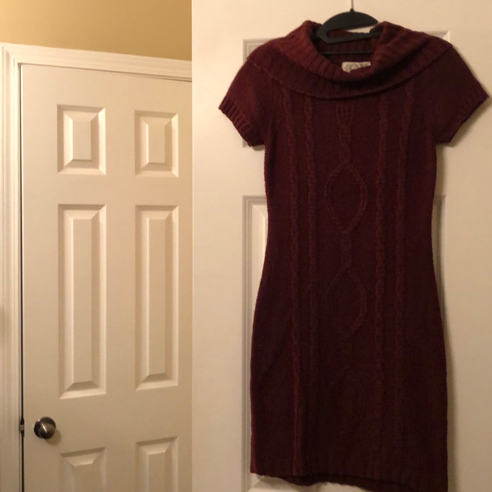 Maroon sweater dress